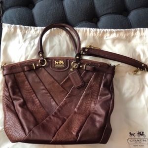 Madison Diagonal Pleated Exotic Lindsey Satchel